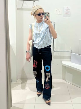 「アイテム（サングラス）」を使った、ミクさん（レディース・153cm）の夏コーディネート