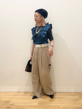 「SMELLY（スメリー）のシャギービーニー（ニットキャップ/ビーニー）」を使った、ミクさん（レディース・153cm）の夏コーディネート