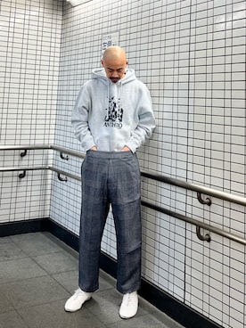 「CROWN（クラウン）のアイテム」を使った、日向氏さん（メンズ・174cm）の冬コーディネート