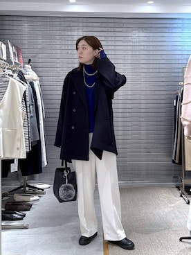 「アイテム（ピーコート）」を使った、きわさん（レディース・170cm）の秋コーディネート