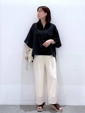 「Elura（エルーラ）のアイテム（サンダル）」を使った、きわさん（レディース・170cm）の夏コーディネート