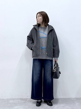 「アイテム（ブルゾン）」を使った、きわさん（レディース・170cm）の秋コーディネート