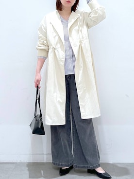 「着痩せ」｜「アイテム（その他アウター）」を使った、きわさん（レディース・170cm）の春コーディネート