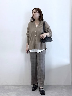 「アイテム（スラックス）」を使った、きわさん（レディース・170cm・30代）の秋コーディネート