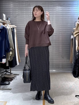 「アイテム（ボストンバッグ）」を使った、きわさん（レディース・170cm・30代）の秋コーディネート