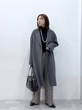 「アイテム（チェスターコート）」を使った、きわさん（レディース・170cm）の秋コーディネート
