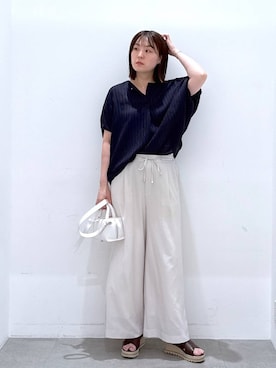 「Elura（エルーラ）のアイテム（サンダル）」を使った、きわさん（レディース・170cm）の夏コーディネート