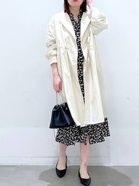 「着痩せ」｜「アイテム（その他アウター）」を使った、きわさん（レディース・170cm）の春コーディネート