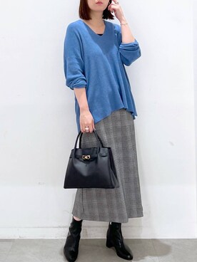 「ドットエスティ秋コーデ」｜「アイテム（ブーツ）」を使った、きわさん（レディース・170cm）の秋コーディネート