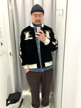 「アイテム（シャツ/ブラウス）」を使った、ぶぶはるさん（メンズ・178cm・40代）の冬コーディネート