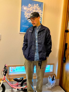 「アイテム（ミリタリージャケット）」を使った、ぶぶはるさん（メンズ・178cm）の秋コーディネート