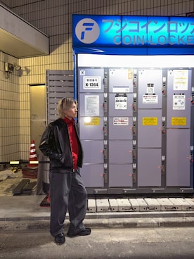 「アイテム（ライダースジャケット）」を使った、拓海さん（メンズ・168cm）の秋コーディネート