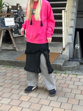 「韓国コーデ」｜「アイテム（スウェット）」を使った、たぎゃさん（レディース・170cm）の秋コーディネート