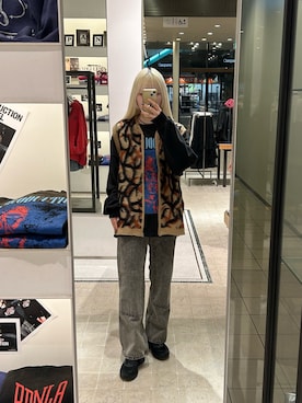 「ニットベスト」｜「アイテム（スウェット）」を使った、たぎゃさん（レディース・170cm）の秋コーディネート