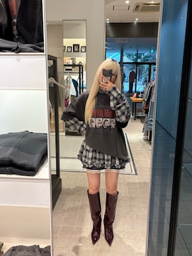 「ロングブーツ」｜たぎゃさん（レディース・170cm）の秋コーディネート
