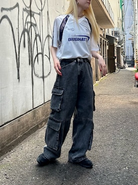 「CIAOPANIC（チャオパニック）のアイテム（デニムパンツ）」を使った、たぎゃさん（レディース・170cm）の夏コーディネート