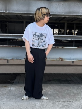 「tk.TAKEO KIKUCHI（ティーケータケオキクチ）のアイテム（パンツ）」を使った、TAIGAさん（メンズ・160cm）の夏コーディネート