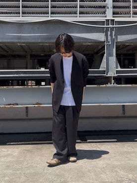 「tk.TAKEO KIKUCHI（ティーケータケオキクチ）のアイテム（ジャケット/アウター）」を使った、TAIGAさん（メンズ・160cm）の夏コーディネート