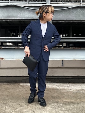 「tk.TAKEO KIKUCHI（ティーケータケオキクチ）のアイテム（シューズ）」を使った、TAIGAさん（メンズ・160cm）の夏コーディネート