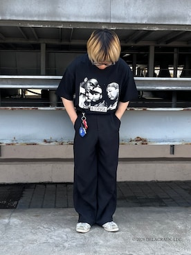 「tk.TAKEO KIKUCHI（ティーケータケオキクチ）のアイテム（パンツ）」を使った、TAIGAさん（メンズ・160cm）の夏コーディネート