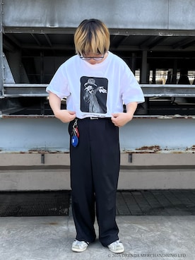 「tk.TAKEO KIKUCHI（ティーケータケオキクチ）のアイテム（パンツ）」を使った、TAIGAさん（メンズ・160cm）の夏コーディネート