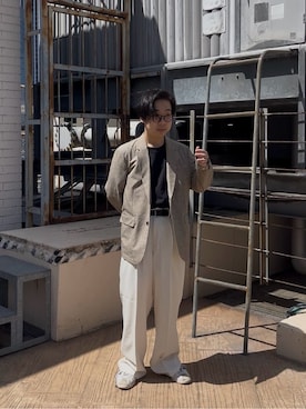 「tk.TAKEO KIKUCHI（ティーケータケオキクチ）のアイテム（ジャケット/アウター）」を使った、TAIGAさん（メンズ・160cm）の春コーディネート