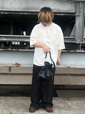 「tk.TAKEO KIKUCHI（ティーケータケオキクチ）のアイテム（バッグ）」を使った、TAIGAさん（メンズ・160cm）の夏コーディネート