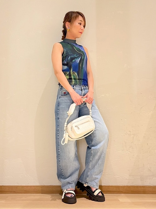 tシャツ M. Christian Lacroix 風景モチーフ チュールTシャツ レディース レディース M. Christian Lacroix 風景モチーフ チュールTシャツ