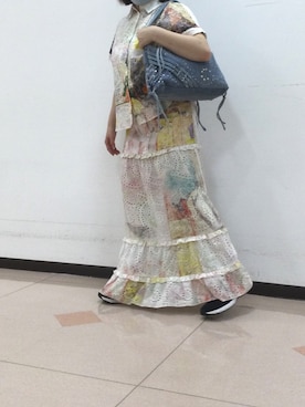 「Desigual（デシグアル）のアイテム」を使った、Desigual立川STAFFさん（レディース・150cm）の夏コーディネート