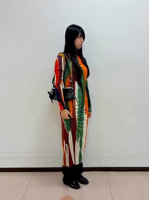 Desigual × Christian Lacroix｜ラクロワコラボ抽象ストライプドレス 