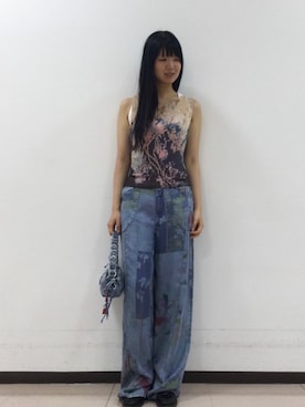 「Desigual（デシグアル）のアイテム」を使った、Desigual立川STAFFさん（レディース・170cm）の夏コーディネート