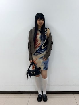 「Desigual（デシグアル）のマーブルプリントノースリーブミニドレス（ワンピース、その他）」を使った、Desigual立川STAFFさん（レディース・150cm）の春コーディネート