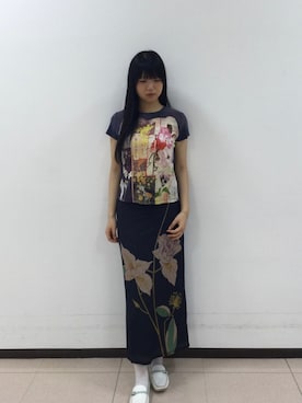 「Desigual（デシグアル）のアイテム」を使った、Desigual立川STAFFさん（レディース・170cm）の夏コーディネート
