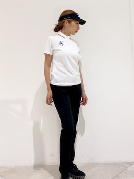 「アイテム（サンバイザー、ブラック系）」を使った、MAMIさん（レディース・163cm）の夏コーディネート