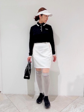 「アイテム（サンバイザー）」を使った、MAMIさん（レディース・163cm）の秋コーディネート