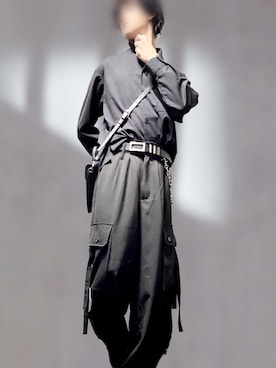 「アイテム（ウォレットチェーン）」を使った、LEN/黒コーデさん（メンズ・172cm）の冬コーディネート