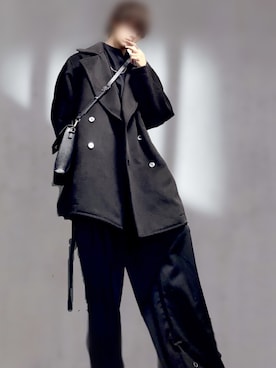 「ADRER（アドラー）の【ADRER】surgical stainless necklace / サージカルステンレスネックレス（ネックレス）」を使った、LEN/黒コーデさん（メンズ・172cm）の冬コーディネート