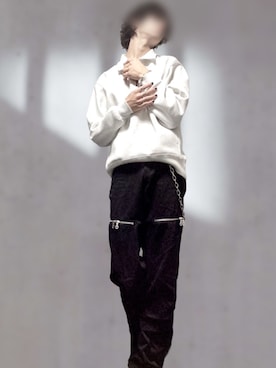 「アイテム（ウォレットチェーン）」を使った、LEN/黒コーデさん（メンズ・172cm）の冬コーディネート