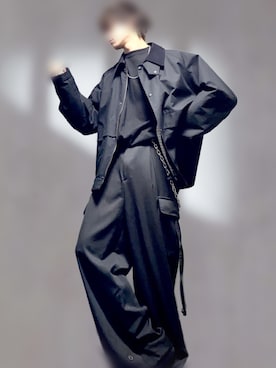 「アイテム（ウォレットチェーン）」を使った、LEN/黒コーデさん（メンズ・172cm）の冬コーディネート