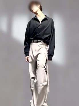 「アイテム（ウォレットチェーン）」を使った、LEN/黒コーデさん（メンズ・172cm）の冬コーディネート