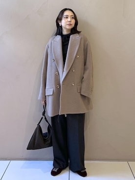 「アイテム（スラックス）」を使った、Natsuさん（レディース・158cm）の冬コーディネート