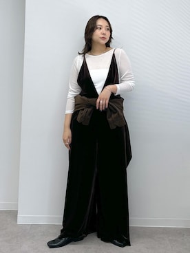 「アイテム（サロペット/オーバーオール）」を使った、Natsuさん（レディース・158cm）の夏コーディネート