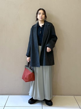 「アイテム（その他アウター、グレー系）」を使った、Natsuさん（レディース・158cm）の秋コーディネート