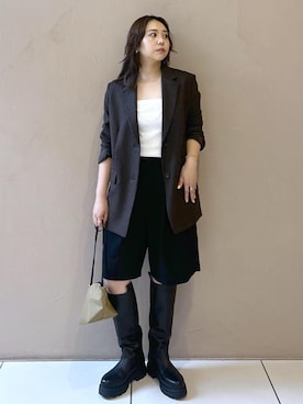 「アイテム（テーラードジャケット）」を使った、Natsuさん（レディース・158cm・20代）の秋コーディネート