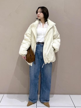 「アイテム（ダウンジャケット/コート）」を使った、Natsuさん（レディース・158cm・20代）の秋コーディネート