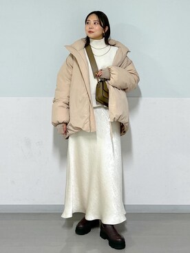 「アイテム（ダウンジャケット/コート）」を使った、Natsuさん（レディース・158cm・20代）の秋コーディネート
