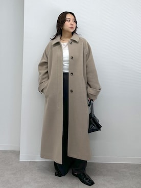 「アイテム（ステンカラーコート）」を使った、Natsuさん（レディース・158cm・20代）の夏コーディネート