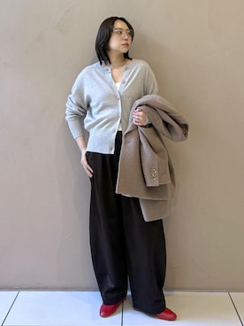 「アイテム（パンプス、レッド系）」を使った、Natsuさん（レディース・158cm）の秋コーディネート