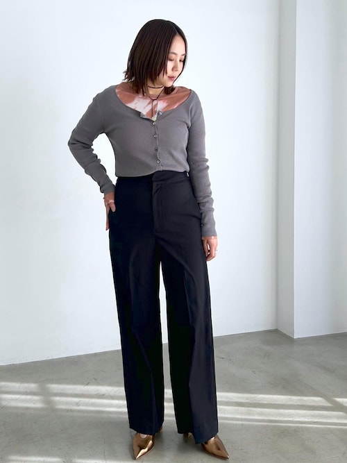 コットンライクスタイルアップワイドパンツ［UVカット・接触冷感・洗える］[XS-Mサイズ展開]