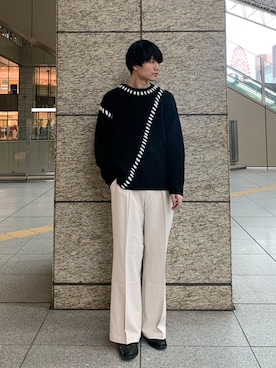 「ステッチ」｜なかつじさん（メンズ・170cm・20代）の冬コーディネート